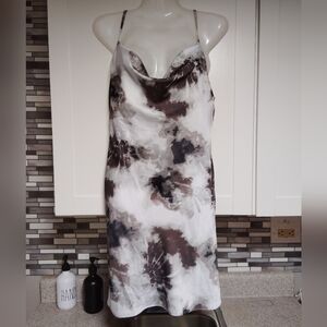 Dear Moon Cowl Neck Tie Dye Print Lined Juniors Mini Dress Sz-3